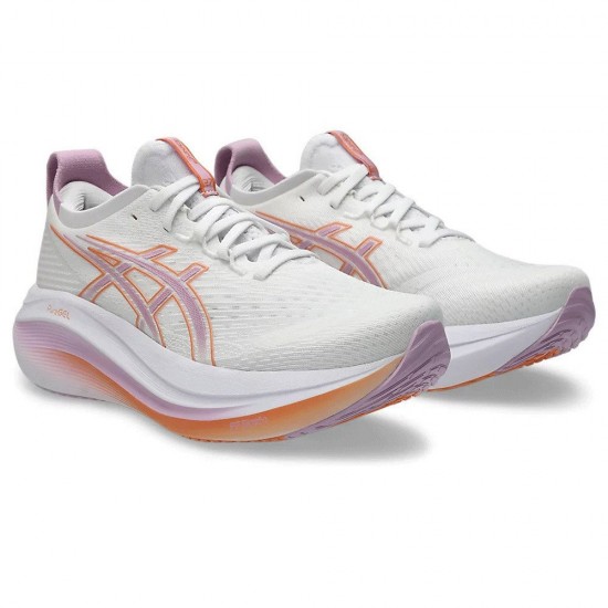 ASICS GEL-NIMBUS 27 1012B753 101 ΛΕΥΚΟ ΛΙΛΑ