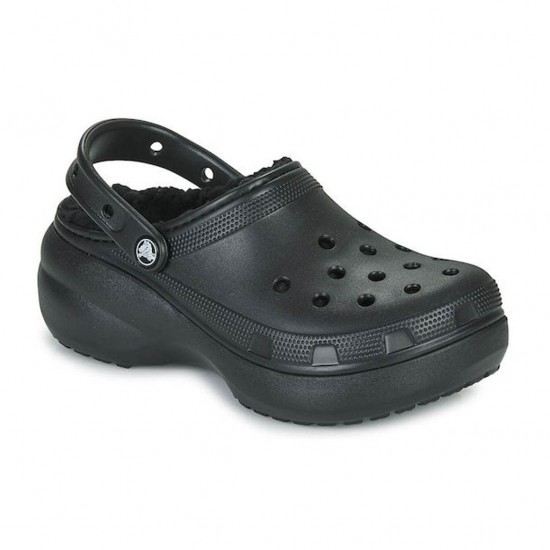 CROCS CLASSIC PLATFORM LINED CLOG 207938 001 ΜΑΥΡΟ