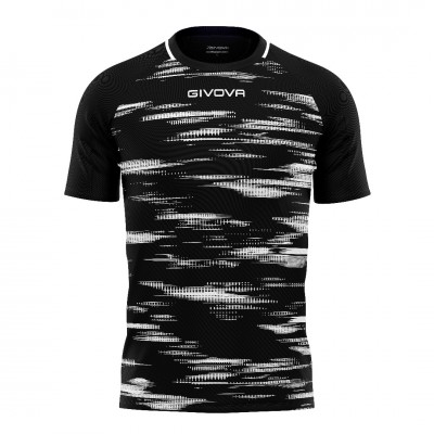 GIVOVA SHIRT PIXEL INTERLOCK MA035 1003 ΜΑΥΡΟ ΛΕΥΚΟ