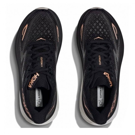 HOKA CLIFTON 9 1127896 BRGL ΜΑΥΡΟ ΛΕΥΚΟ