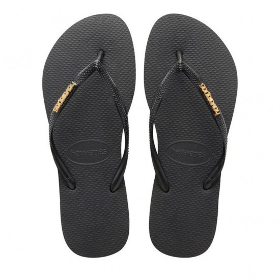 HAVAIANAS SLIM LOGO 4119875 1924 ΜΑΥΡΟ ΧΡΥΣΟ