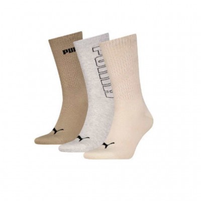 PUMA CREW SOCK 3P 701228111 938564 001 ΜΠΕΖ ΓΚΡΙ ΚΑΦΕ