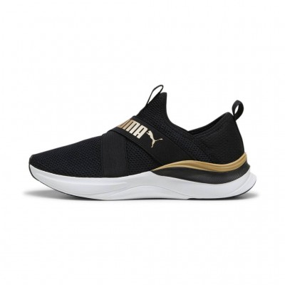 PUMA SOFTRIDE HARMONY SLIP 379606 01 ΜΑΥΡΟ ΧΡΥΣΟ