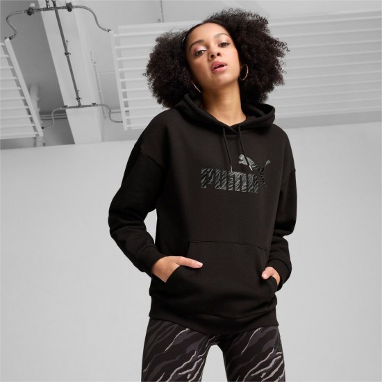 PUMA ESS + ANIMAL HOODIE FL 681492 01 ΜΑΥΡΟ