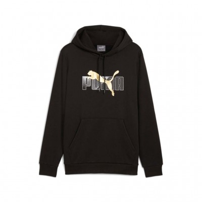 PUMA ESS + LOGO LAB HOLIDAY HOODIE 681851 01 ΜΑΥΡΟ ΧΡΥΣΟ