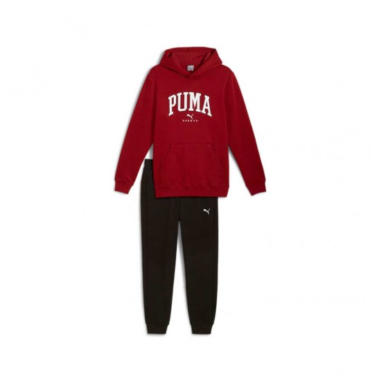 PUMA SQUAD HOODED SUIT 683817 13 ΜΠΟΡΝΤΟ ΜΑΥΡΟ