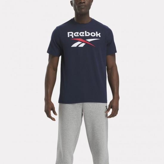 REEBOK BIG STACKED LOGO TEE 100071176 ΜΠΛΕ