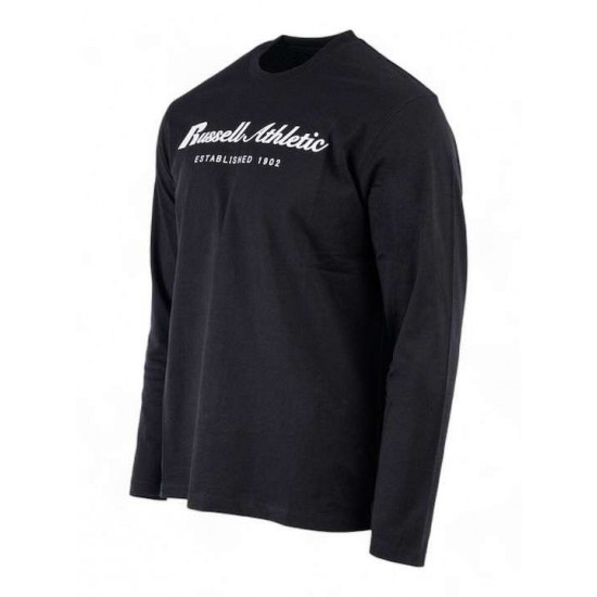 RUSSELL L/S CREWNECK TEE SHIRT A24-041-2 099 ΜΑΥΡΟ