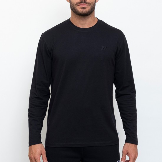 RUSSELL CREWNECK TEE SHIRT A24-002-2 099 ΜΑΥΡΟ