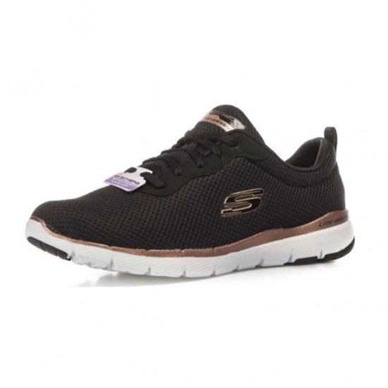 SKECHERS BOUNTIFUL 12606 BKRG ΜΑΥΡΟ ΧΡΥΣΟ