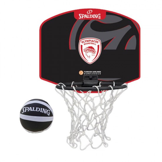 SPALDING EURO LEAGUE OLYMPIACOS BASKETBALL HOOP 77-613Z1 ΜΑΥΡΟ