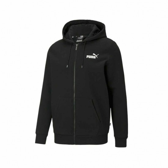 PUMA ESS FULL-ZIP SMALL LOGO HOODIE 586702 01 ΜΑΥΡΟ