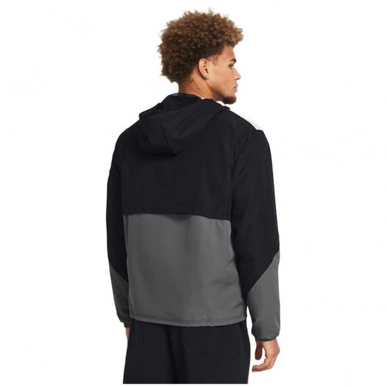 UNDER ARMOUR ICON LEGACY WINDBREAKER 1382575 001 ΜΑΥΡΟ ΓΚΡΙ