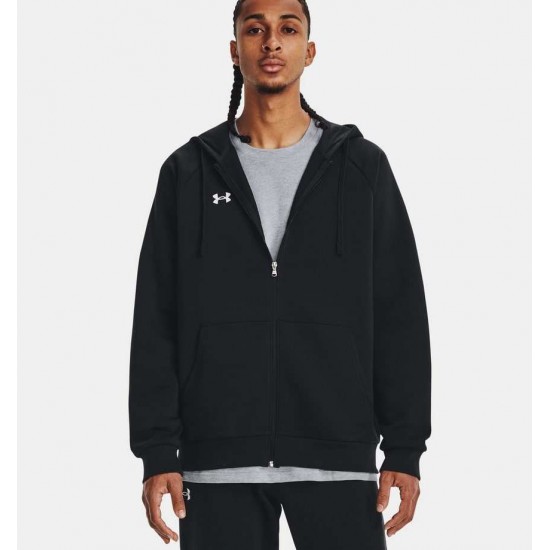 UNDER ARMOUR FLEECE FZ HOODIE 1379767 001 ΜΑΥΡΟ 