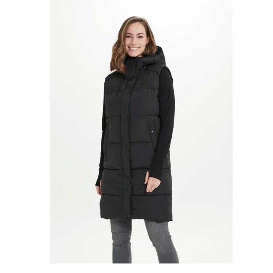 WEATHER REPORT CHIEF W LONG PUFFER VEST WR213558 1001 ΜΑΥΡΟ